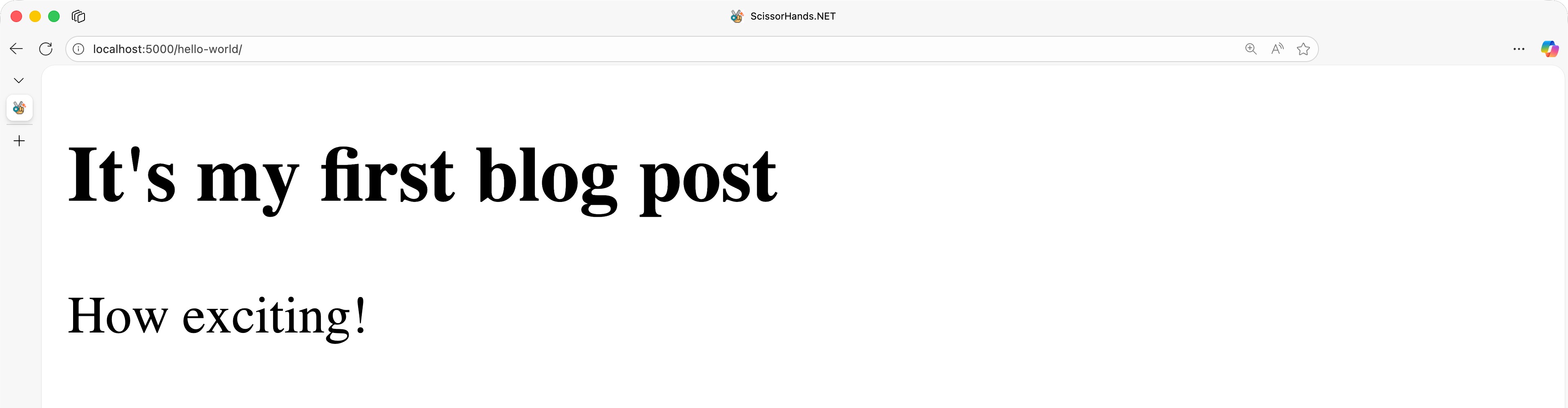 Screenshot of blog post content